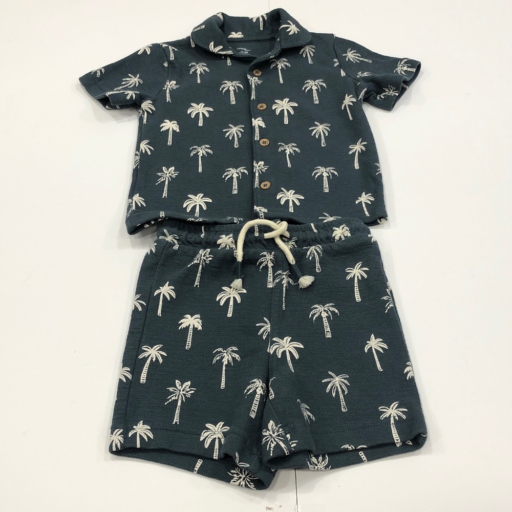 🌴 George 2-Piece Tropical Matching Set – Size 12–18 Months – Teal